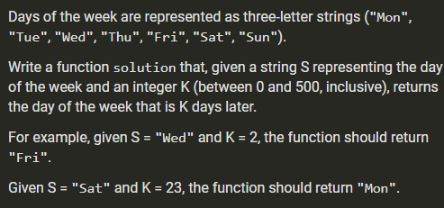 Java Days of the week are represented as three-letter strings ("Mon",