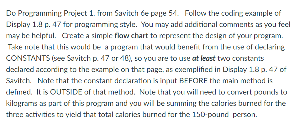  This needs to be done in JAVA Do Programming Project 1.