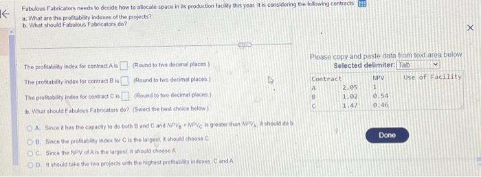  Fabulous Fabricators needs to decide how to allocane space in hs