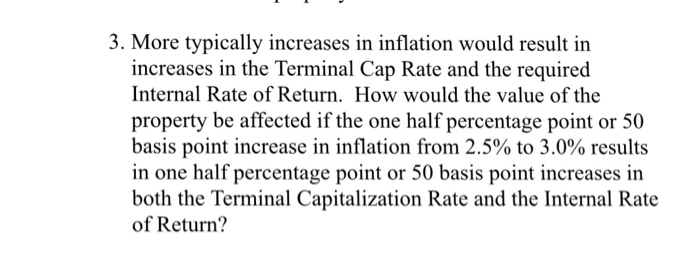  3. More typically increases in inflation would result in increases in