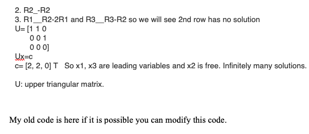 If this case happens, we will swap the rows. I will try