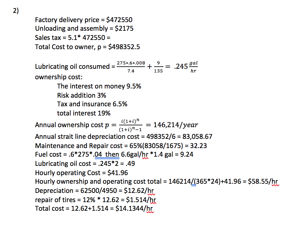 $ 26.64/hr. and requires an assistant that is paid 2/3 the operators