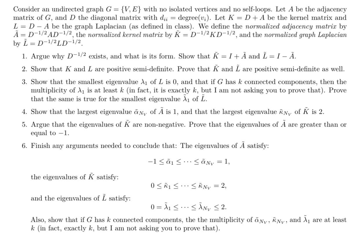  = Consider an undirected graph G = {V, E} with no