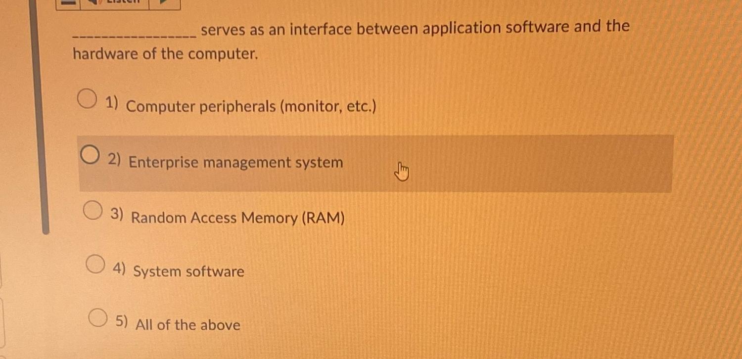  serves as an interface between application software and the hardware of