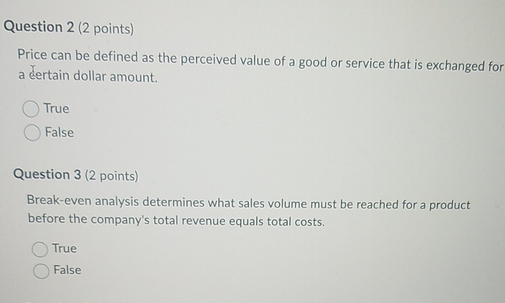 I need help with these two questions please Question 2 (2 points)