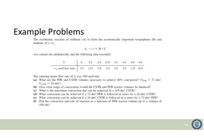 please solve b c d e and f and thank youu Example