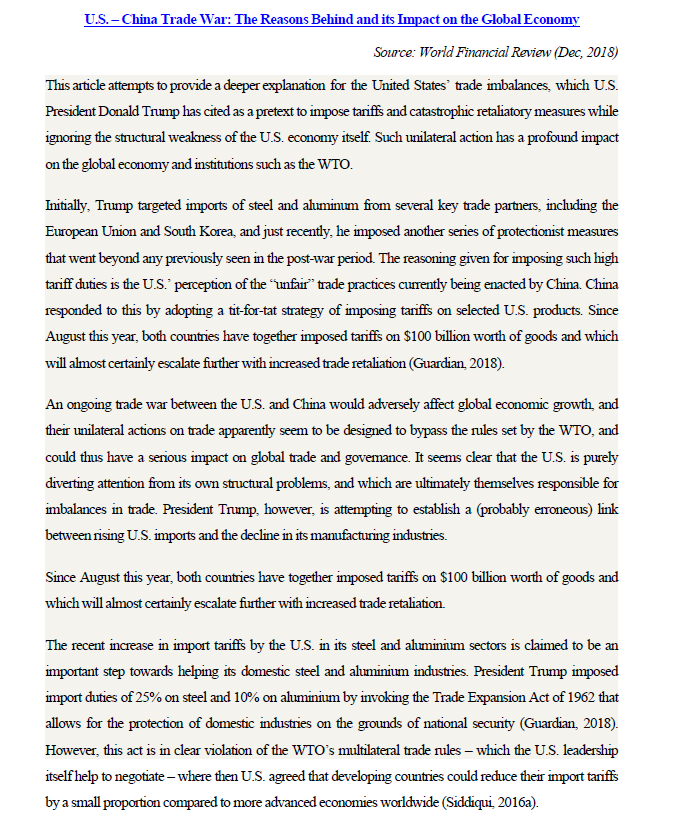  Source: World Financial Review (Dec, 2018) This article attempts to provide