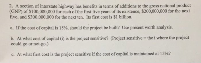  Please solve with equations. No excel! A section of interstate highway