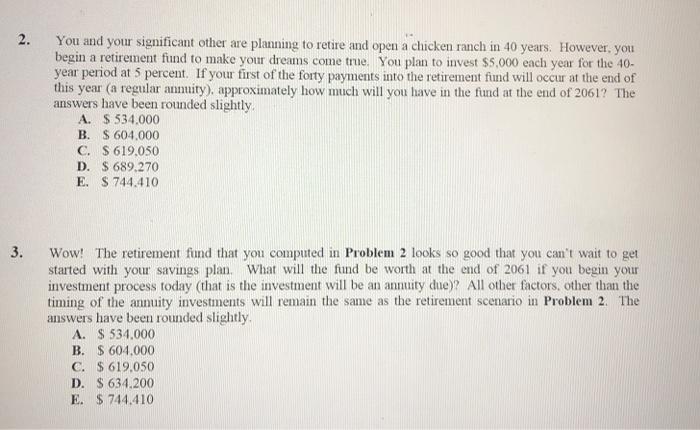 please help with number 3 2. You and your significant other are