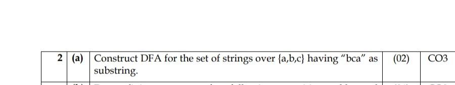 please slove correct answer (02) CO3 2 (a) Construct DFA for the