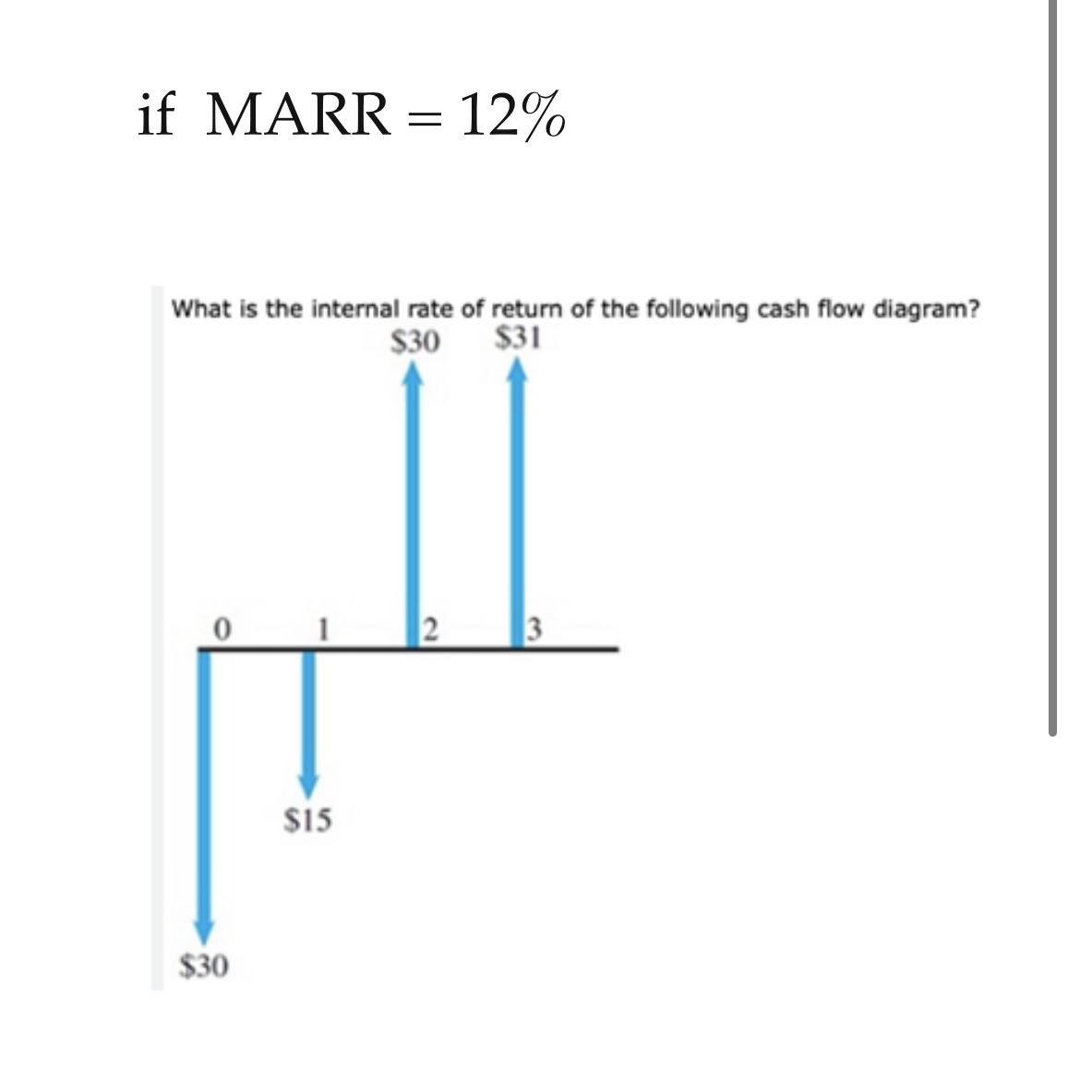  if MARR =12% What is the internal rate of return of