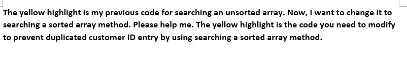 using the searching a sorted array method. This is a part of