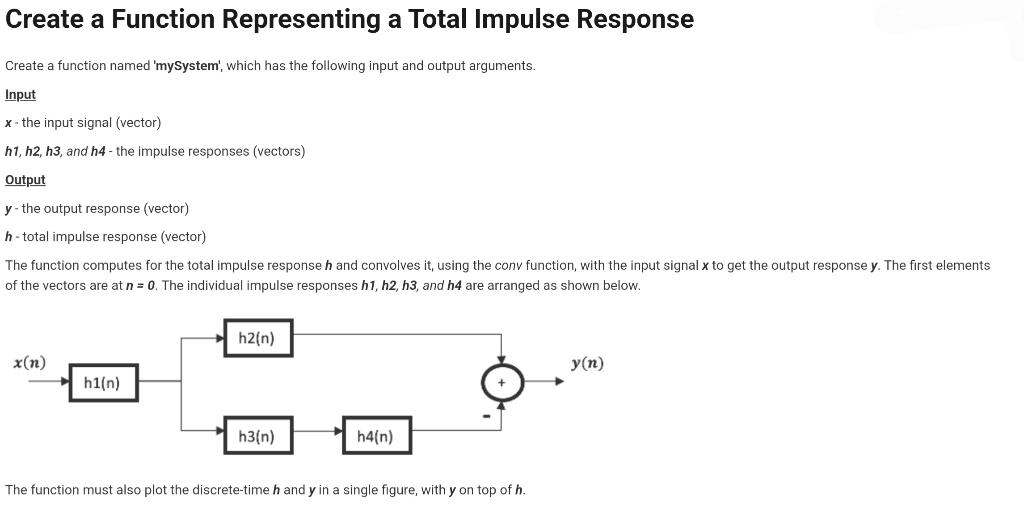 program below did not work in MATLAB. Please help function [y, h]