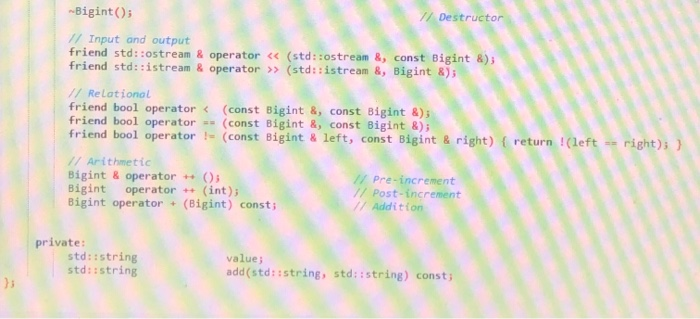 I need you guys make bigint.cpp I] biginth ['1 mainhmain.cpp ['1 makefle