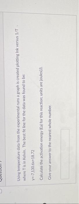  Using temperature data from the experimental runs a graph is created