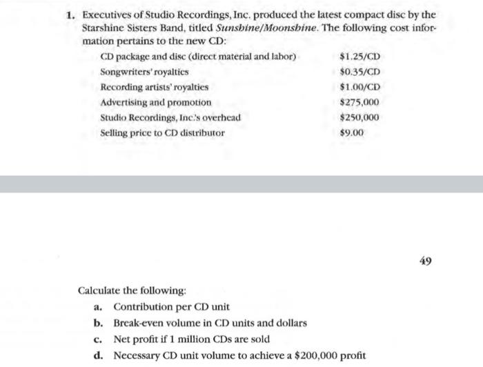  The answer should be formatted in a table with two columns,