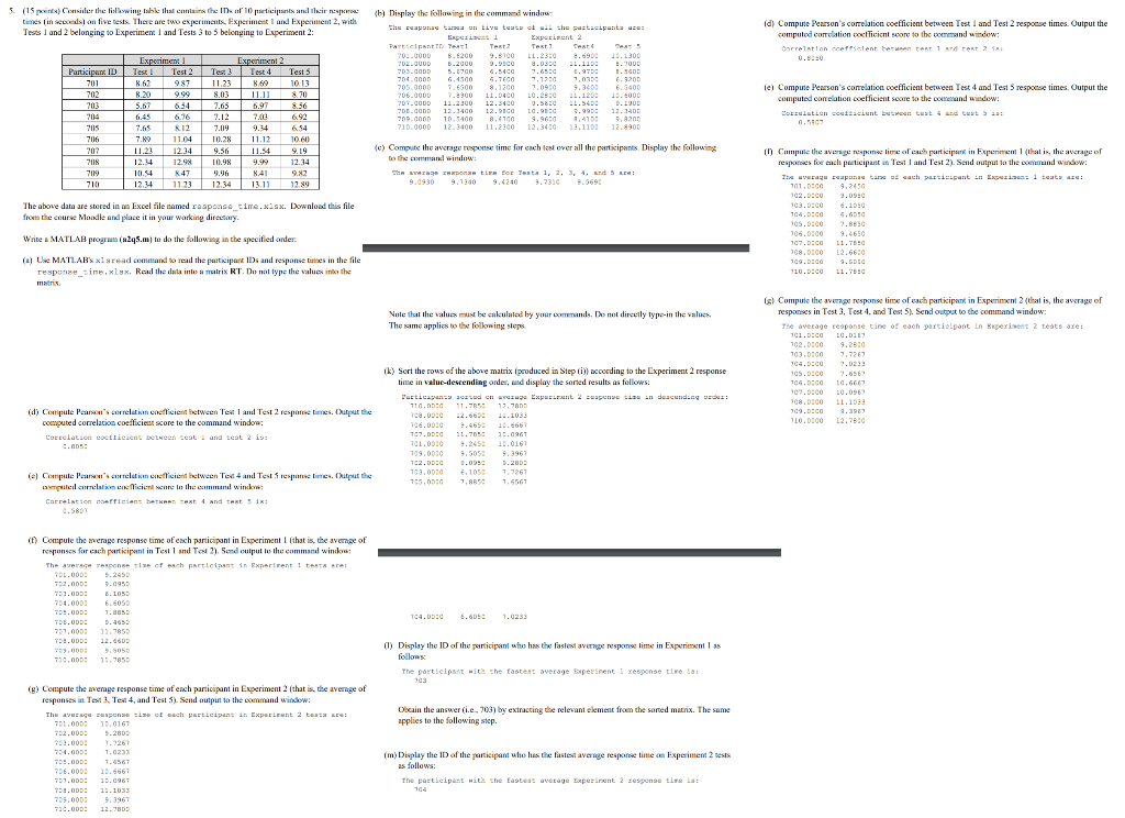  b ) Display the following in the command window (154Csider the