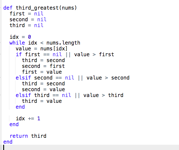 Here is the question: # Write a method that takes an array