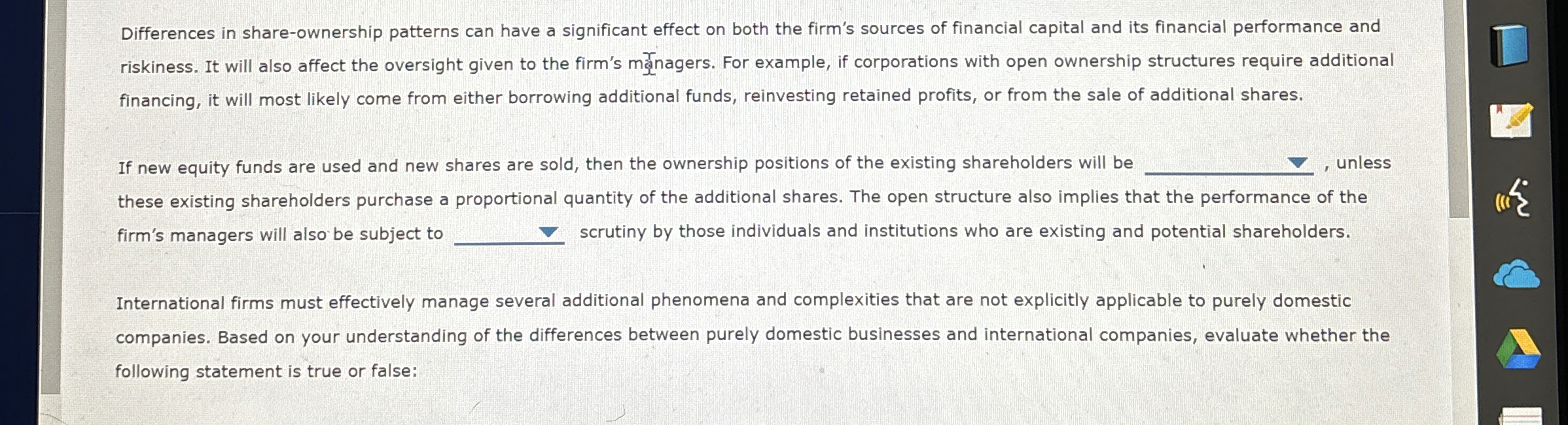  Differences in share-ownership patterns can have a significant effect on both