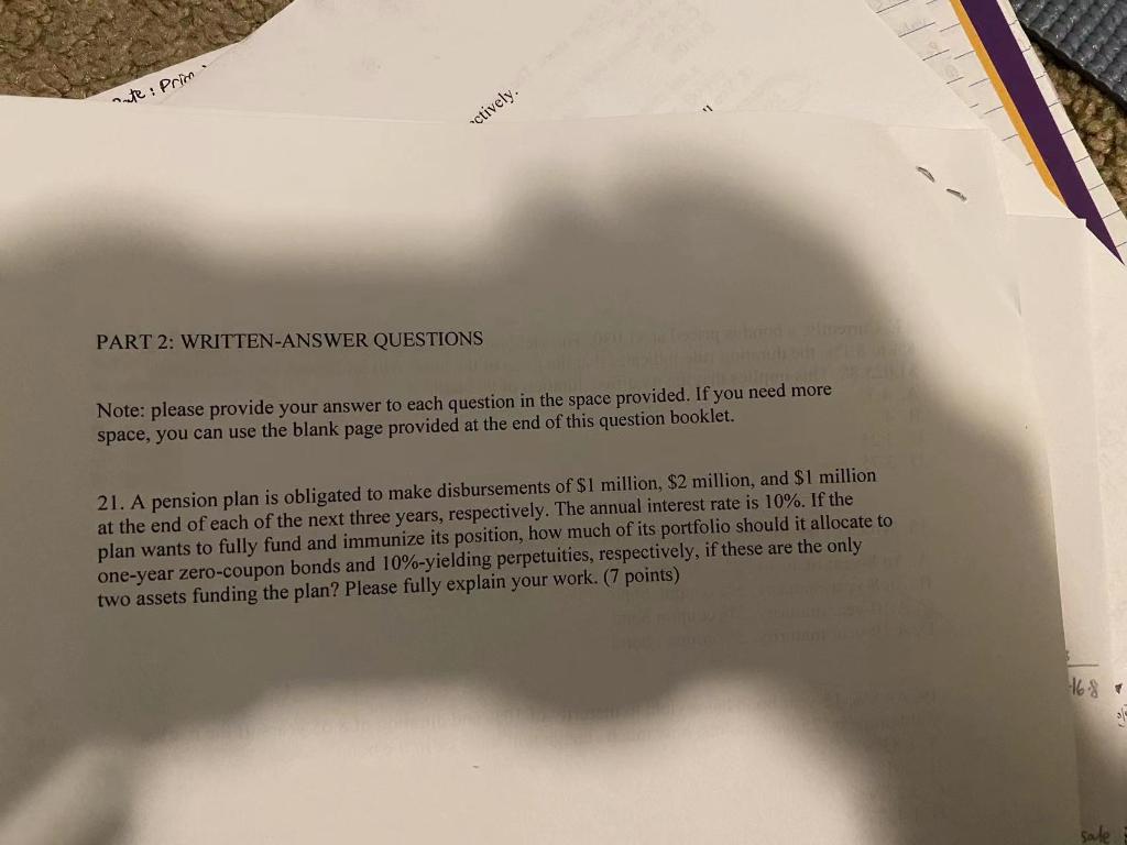points) ding perpetuities, respectively, if these are the only 22. The financial
