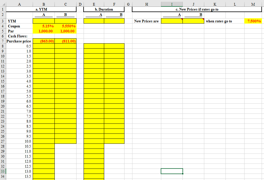 PLEASE INCLUDE FORMULAS! THANK YOU! C D G H L M B