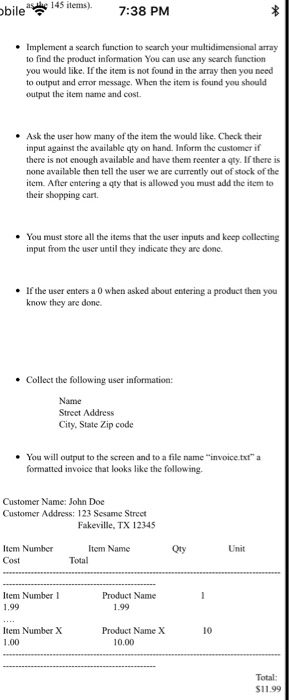 a line and store in a 2d array (it is a requirement