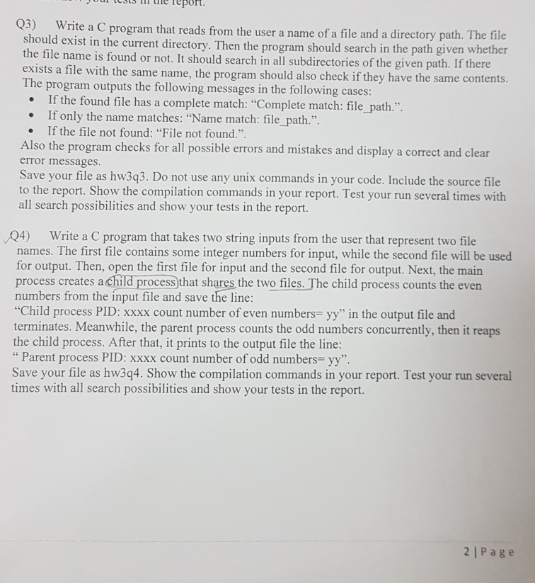 in c estse repor Q3) Write a C program that reads