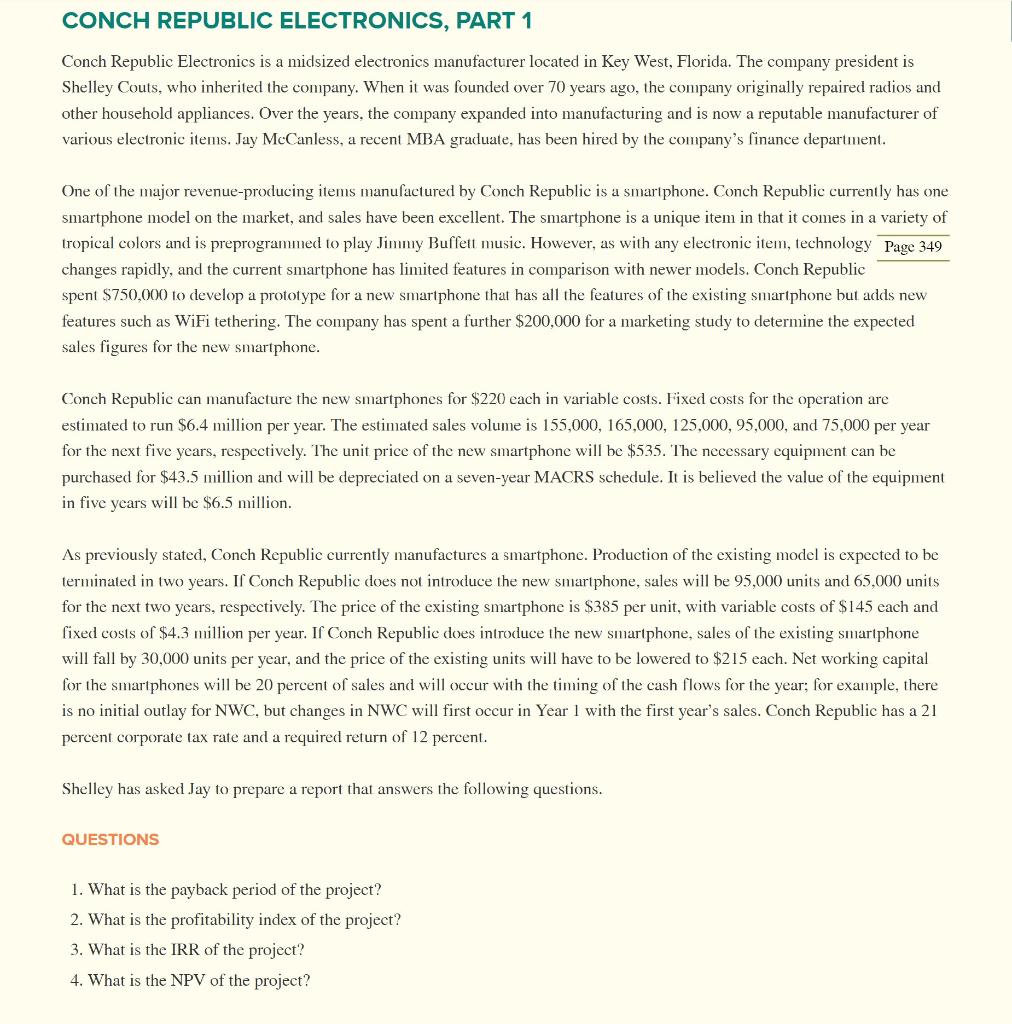  CONCH REPUBLIC ELECTRONICS, PART 1 Conch Republic Electronics is a midsized