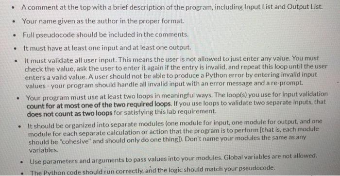  write a simple python program with these requirments -has at least