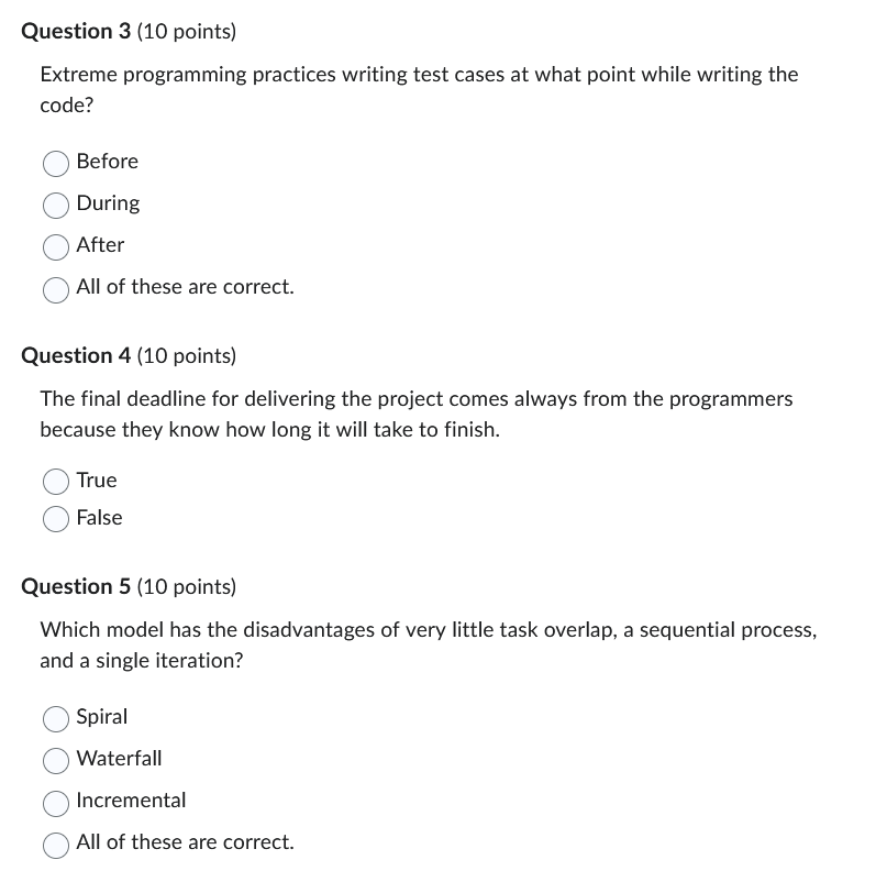  Extreme programming practices writing test cases at what point while writing