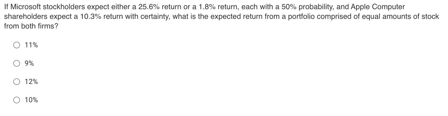 If Microsoft stockholders expect either a 25.6% return or a 1.8%