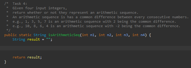  Given four input integers, * return whether or not they represent