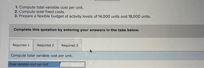 Company's fixed budget (based on sales of 16,000 units) folllows. 1. Compute