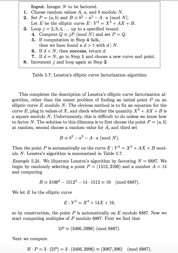 N=1386493, E:Y^2=X^3+3X3, P=(1,1). (d) N = 28102844557, E : Y^2 = X^3