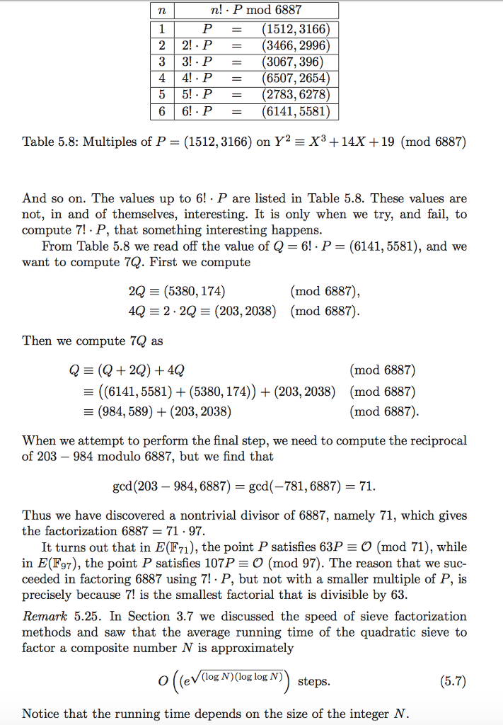 + 18X 453, P = (7, 4). 5.18. Use the elliptic curve