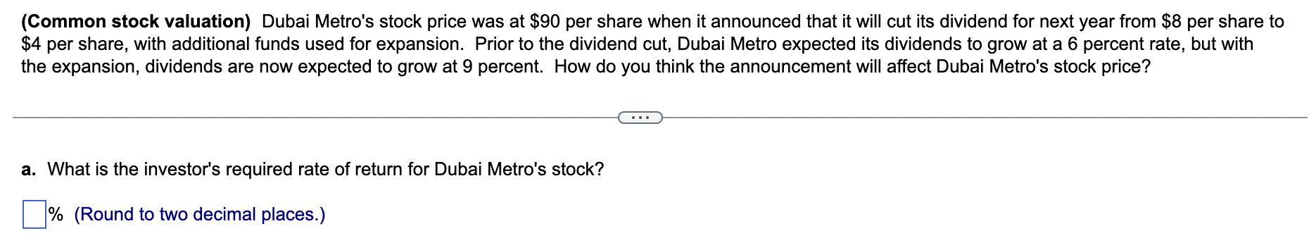 Q#4 , FINANCE, PLEASE HELP, WILL GIVE THUMBS UP (Common stock valuation)
