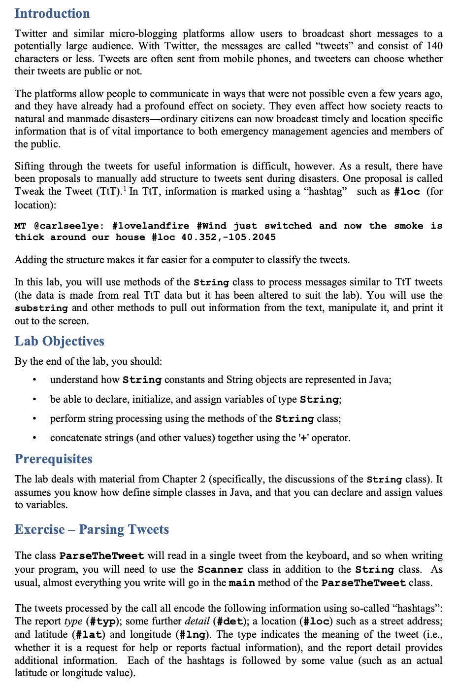  please write a code for Java thank you Introduction Twitter and