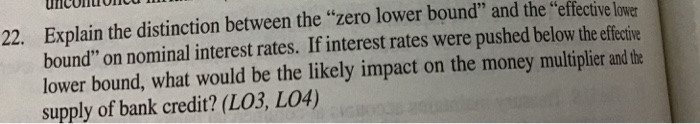  22. Explain the distinction between the zero lower bound" and the