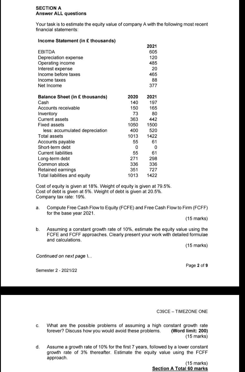  please do it correctly will upvote SECTION A Answer ALL questions