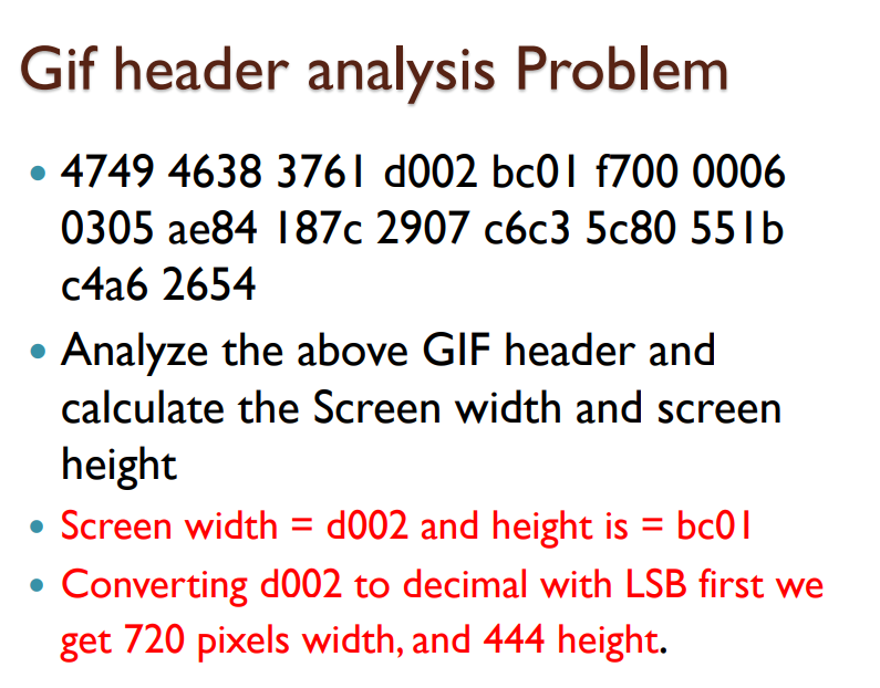 Can somebody explain this solution to me? Gif header analysis Problem 47494638376Id002bc0If70000060305ae84I87c2907c6c35c8055Ibc4a62654
