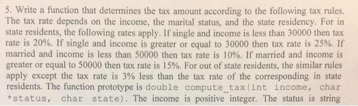  Function in c programming language 5. Write a function that determines
