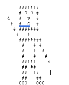 rows and columns of characters to resemble an image. Below are two