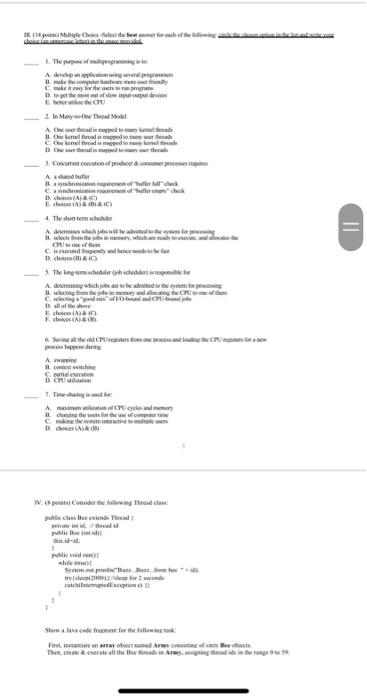 appropriate answer from the selection provided at the bottom of the page