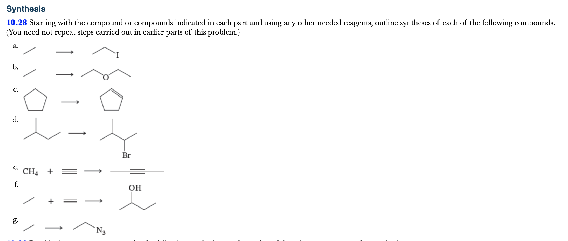  Synthesis 10.28 Starting with the compound or compounds indicated in each