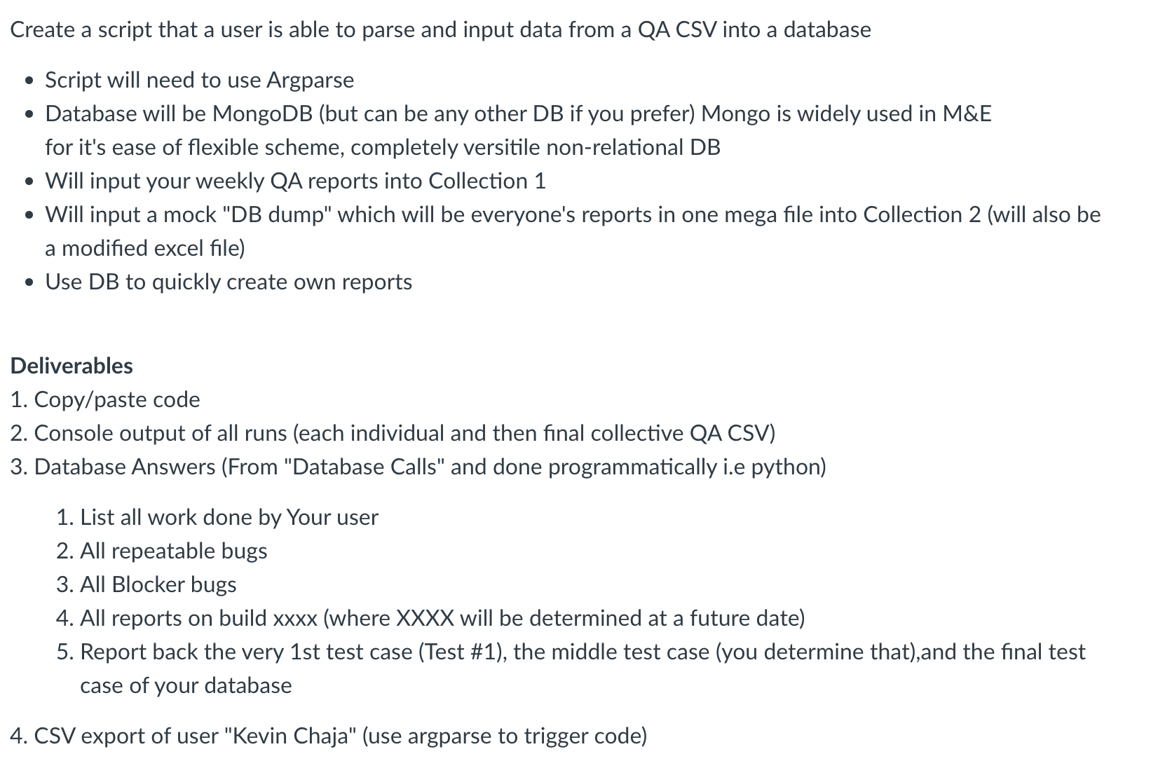  Create a script that a user is able to parse and