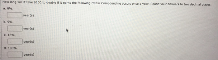  How long will it take $100 to double if it earns