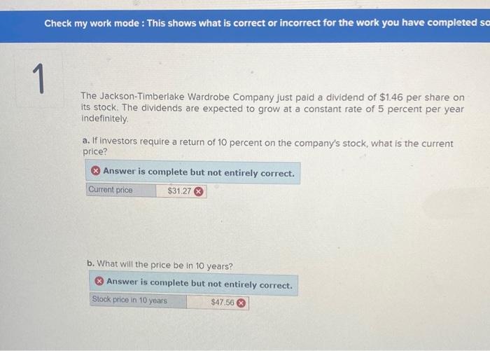  Check my work mode : This shows what is correct or