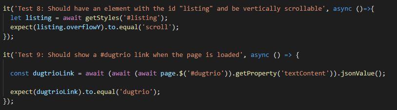 Should have the page title "Poke Dextr", async() => { let pageTitle