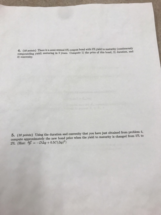  Please answer on paper no excel and show steps. The answer