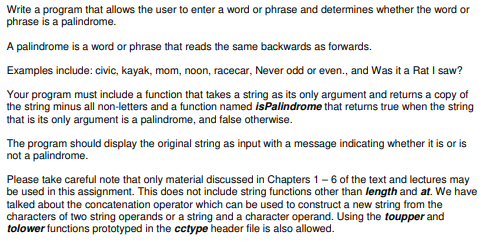  Write a program that allows the user to enter a word